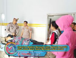 Kapolres Madina Bersama Istri, Besuk Pemudik Asal Jabar yang Alami Laka Lantas