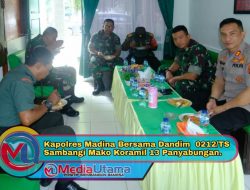 Kapolres Madina Bersama Dandim  0212/TS Sambangi Mako Koramil 13 Panyabungan