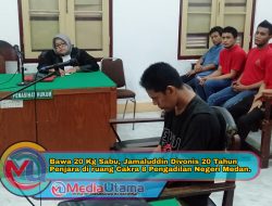 Bawa 20 Kg Sabu, Jamaluddin Divonis 20 Tahun Penjara