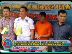 Polrestabes Medan Bekuk Kurir Sabu Jaringan Internasional