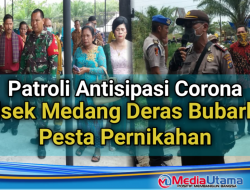 Patroli Antisipasi Corona, Polsek Medang Deras Bubarkan Pesta Pernikahan