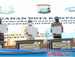 Atasi Pandemi Covid-19, Kajati, Kapolda dan Kepala BPKP Sumut Tandatangani MoU dengan Gubsu