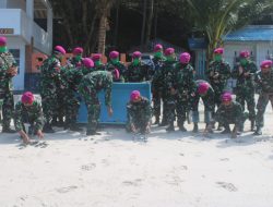 Danyonif 8 Marinir Melepaskan 5000 Ekor Anak Penyu di Pulau Berhala