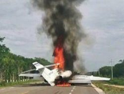Militer Meksiko Temukan Pesawat Terbakar, Diduga Pengangkut Narkoba