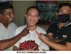 Ultah ke-44, Kanit Reskrim Polsek Medan Timur Iptu ALP Tambunan Dapat Suprise dari Rekan-rekannya