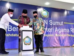 Dampingi Menag Kukuhkan Pusat Studi Moderasi Beragama, Gubsu Berharap Lulusan UINSU Hafal Alquran