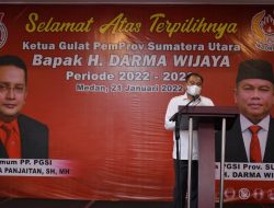 BUPATI SERGAI H.DARMA WIJAYA DIKUKUHKAN SEBAGAI KETUA PENGURUS PROVINSI ( PENGPROV ) PERSATUAN GULAT SELURUH INDONESIA (PGSI) PROV.SUMATERA UTARA UNTUK PERIODE  2022-2026.