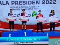 Nia Matondang Juara 3 Tunggal Putri U17 Piala Presiden 2022