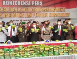 Polda Sumut Musnahkan Barang Bukti Ratusan Kilogram Narkotika