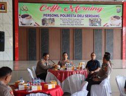 Tingkatkan Silaturahmi dengan Jajarannya, Kapolresta Deli Serdang Gelar Coffe Morning