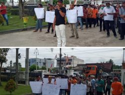 Massa Kelompok 80 TIR Aksi Damai Ke Kantor Bupati Sergai, Tuntut Pengembalian Lahan dan Tolak Perpanjangan HGU PT DMK