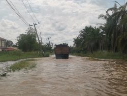 Ruas Jalan Propinsi dari Simpang Belidahan ke Dolok Masihul, Sergai Terendam Banjir