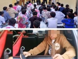 Aksi Konvoi Pelajar Bawa Berbagai Senjata Tajam Diamankan di Medan