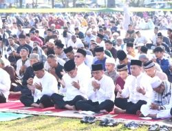Ribuan Umat Muslim di Deliserdang Laksanakan Salat Ied di Lapangan T Raja Muda