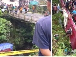 Bus Parawisata Sarat Penumpang Terjun ke Jurang di Tegal