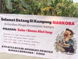 Kesal, Warga Pasang Spanduk ‘Selamat Datang di Kampung Narkoba’