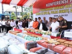 Polda Sumut, DPR RI dan Kejatisu Musnahkan Barang Bukti Narkoba dan Judi