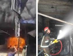 Toko Elektronik di Titi Papan Medan Deli, Terbakar