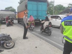 Lakalantas Truk Kontra Sepeda motor di Kota Galuh Sergai, 1 Tewas