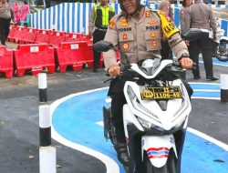 Kapolres Pematang Siantar Melakukan Tes ‘Lintasan S’ Praktek Ujian SIM C