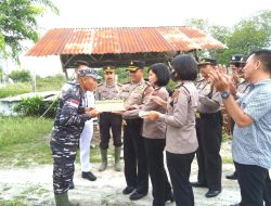 HUT ke-78 TNI, Polres Tebing Tinggi Berkunjung ke Pos TNI AL di Bandar Khalipah