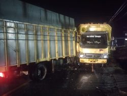 Truk dengan Truk Tabrakan Di Toba, 1 Tewas