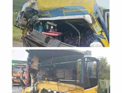 Dua Bus Tabrakan di Siborongborong, 17 Penumpang Luka-luka