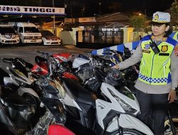 Satlantas Polres Tebing Tinggi Amankan Puluhan Sepeda Motor Berknalpot Brong