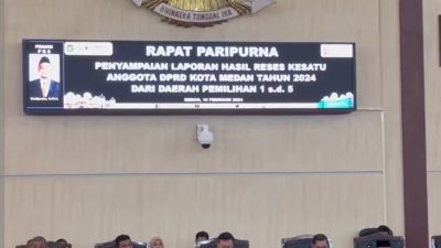 DPRD Medan Gelar Paripurna Laporan Hasil Reses Anggota DPRD Medan