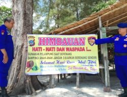 Lokasi Objek Wisata Pantai Dipasangi Spanduk Imbauan Kamtibmas