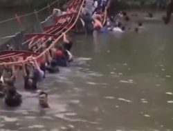 Jembatan Taman Cadika Medan Ambruk, Puluhan Pengunjung Tercebur ke Danau
