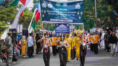 Ribuan Peserta Ikuti Pawai Ta’aruf Meriahkan Pembukaan MTQ ke- 58 Kota Medan