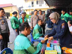 HUT Bhayangkara ke-79, Polres Tebing Tinggi Gelar Bakti Kesehatan dan Baksos untuk Pengemudi Ojol