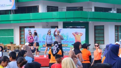 Sambut HUT Bhayangkara ke 79, Polres Tebing Tinggi Gelar Senam Gemoy Bersama Masyarakat