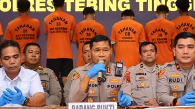 Polres Tebing Tinggi Beberkan Kronologi Tawuran Maut dalam Konferensi Pers