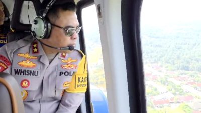 Pastikan Mudik Aman, Kapolda Sumut Lakukan Patroli Udara dan Inspeksi Pos Pam