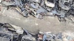 Penampakan Deretan Mobil Hangus Terbakar di Gudang Kisaran