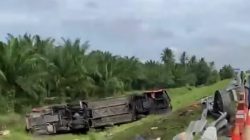 Kecelakaan Bus di Tol JMKT Sei Sejenggi Sergai, 4 Penumpang Tewas