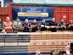 Bea Cukai Sita 8,26 Juta Batang Rokok Ilegal, Potensi Kerugian Negara Rp7,9 Miliar