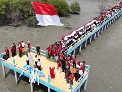 Asahan Gelar Kirab Merdeka dan Pengibaran Bendera di Wisata Mangrove