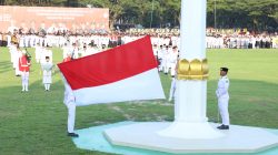 Wakil Bupati Asahan Pimpin Upacara Penurunan Bendera HUT ke-81 RI