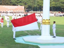 Wakil Bupati Asahan Pimpin Upacara Penurunan Bendera HUT ke-81 RI