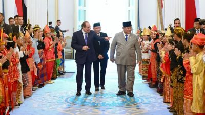 Gelar Jamuan Santap Siang Kenegaraan, Presiden Prabowo Tegaskan Kedekatan Historis Indonesia–Mesir