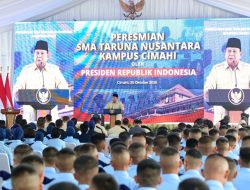 SMA Taruna Nusantara Tambah Kampus di Cimahi, Prabowo Perluas Pendidikan Gratis